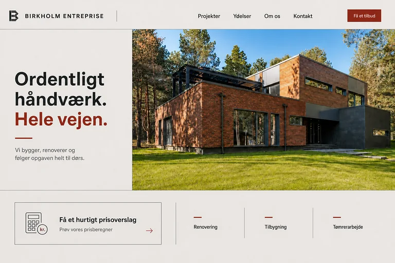 Designkoncept til entreprenørvirksomheden Birkholm Entreprise